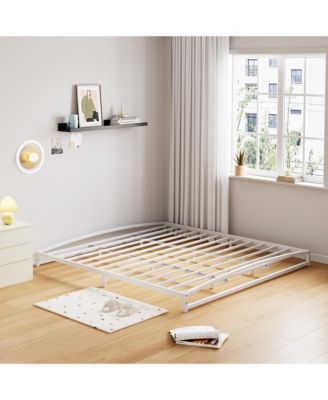 6 Inch Metal Platform Bed Frame - Steel Slats No Box Spring