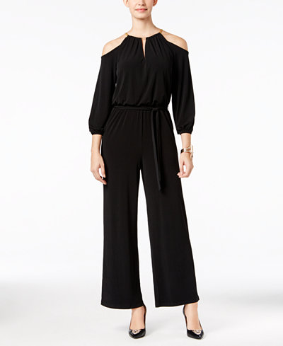 Thalia Sodi Cold-Shoulder Jumpsuit, Only at Macy's - Pants - Women - Macy's