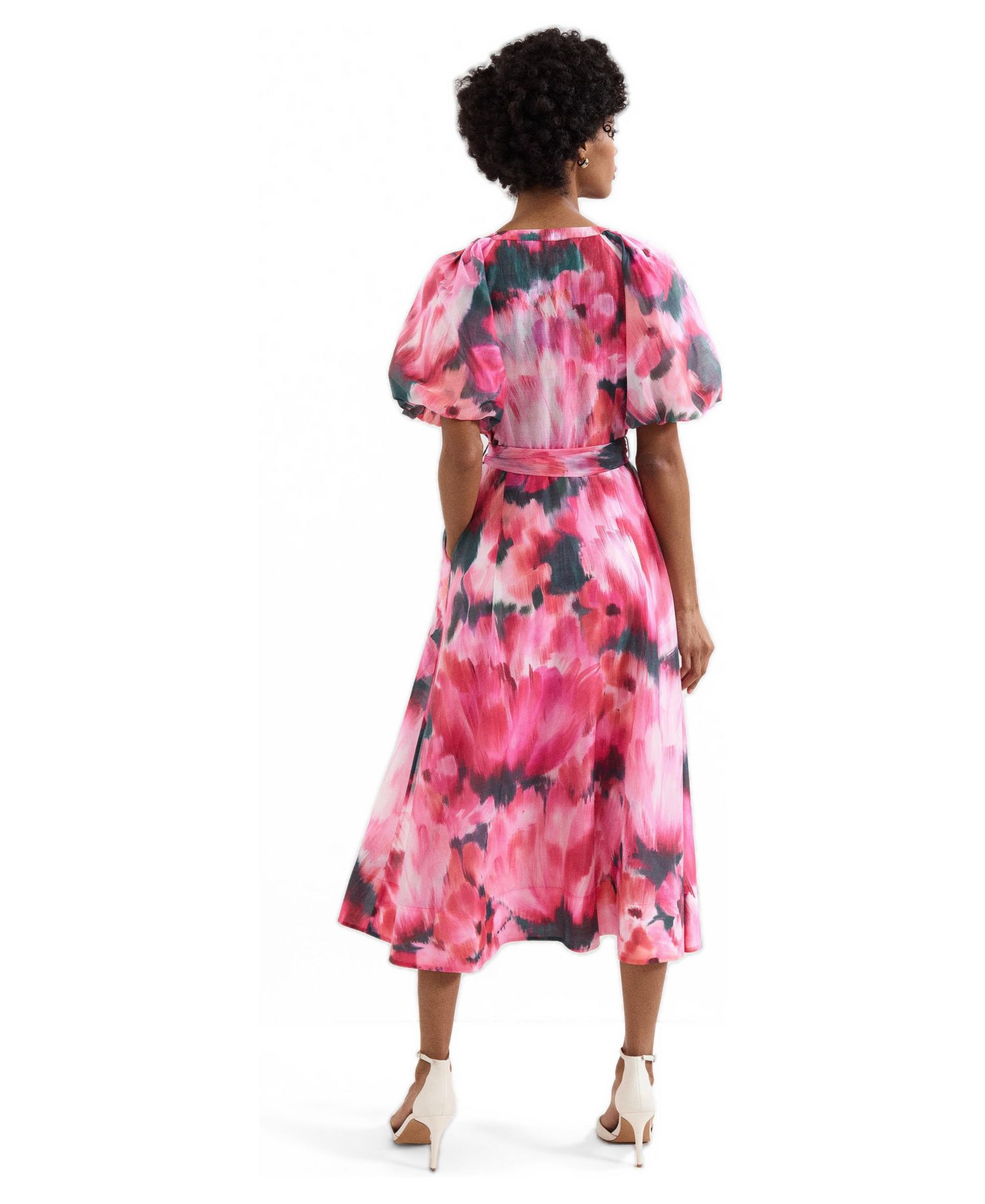 Women's Caterina Puff Sleeve V-Neck Shirt Dress