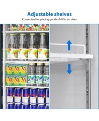 Commercial Refrigerators, 25.3 Cu.Ft. Upright Display Fridge, Beverage Cooler with LED Light, Adjustable Shelves