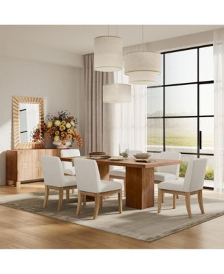 Sequoia Modern Rustic Solid Wood Upholstered Parsons Dining Chair (Set of 2