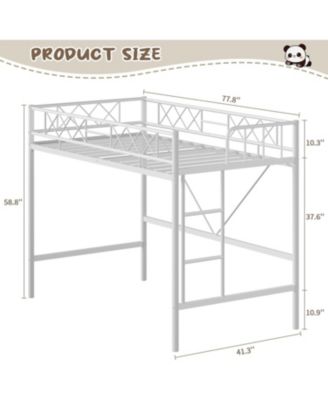 Twin Metal Bed Frame with Heart Design Headboard & Footboard, Heavy Duty Steel Platform Bed, Underbed Storage