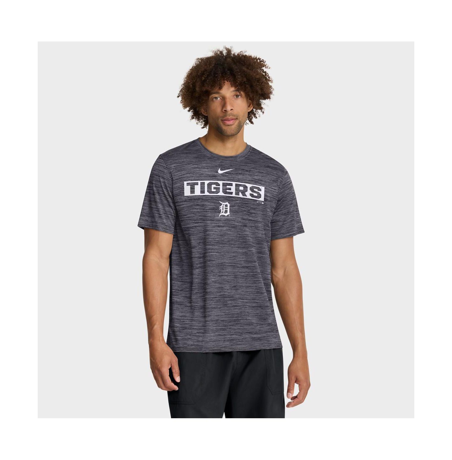 Мужская футболка Nike Black Detroit Tigers Velocity Dri-FIT — фото 1