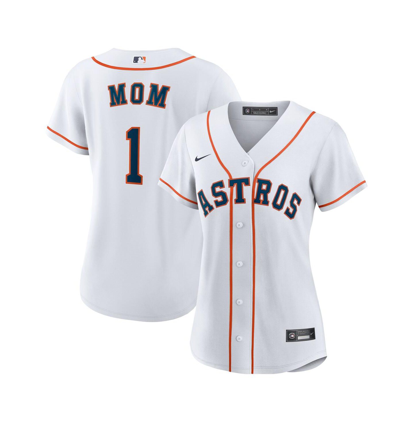 Женский топ Nike White Houston Astros 1 Mom Home Replica Jersey — фото 1