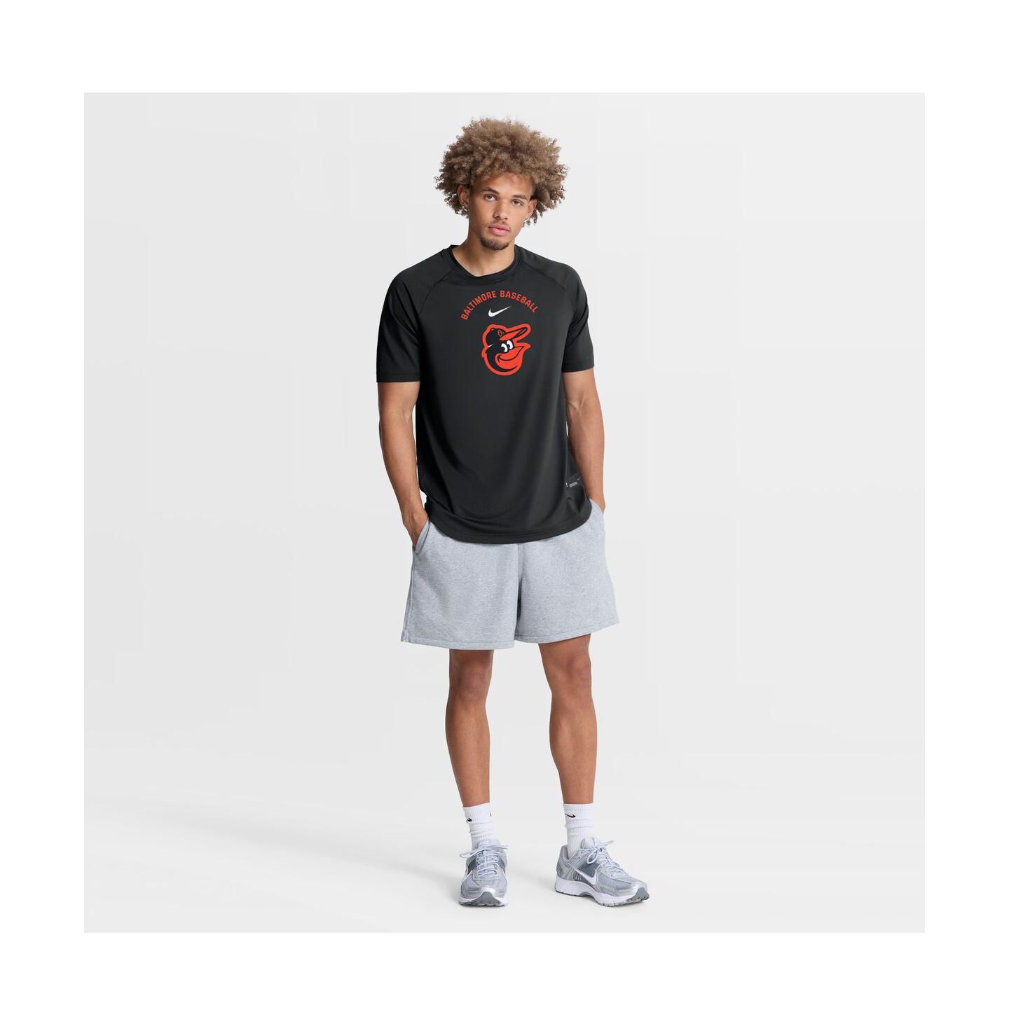 Мужская футболка Nike Black Baltimore Orioles Authentic Collection Batting Practice Pre-Game Raglan Dri-FIT — фото 3
