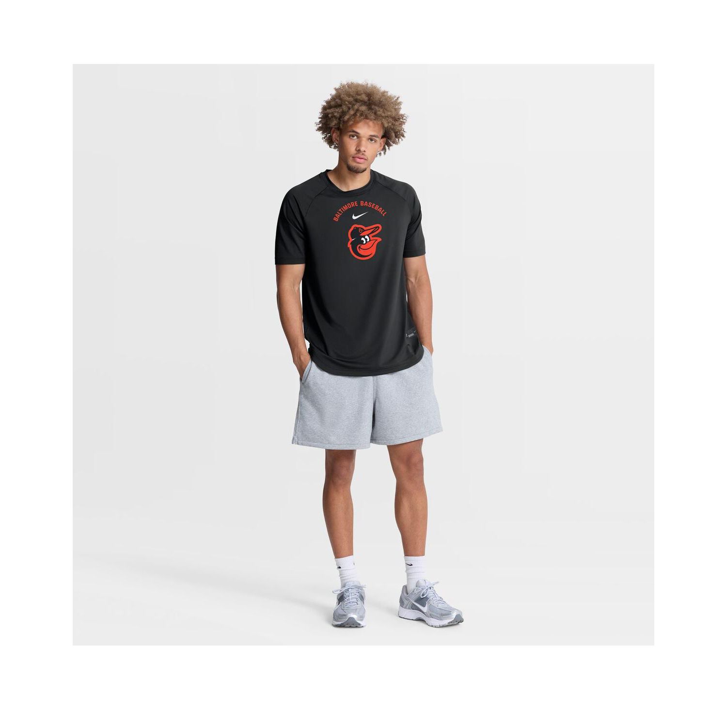 Men's Black Baltimore Orioles Authentic Collection Batting Practice Pre-Game Raglan Dri-FIT T-Shirt