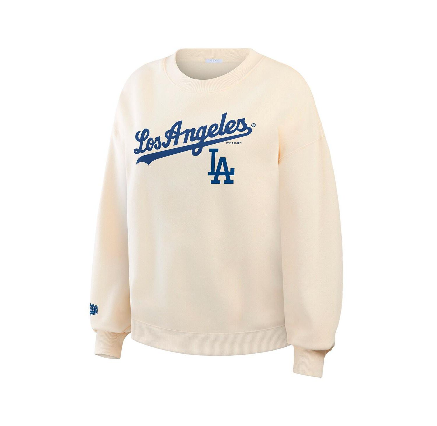 Women's Cream Los Angeles Dodgers Heavyweight Crew Neck Sweatshirt
