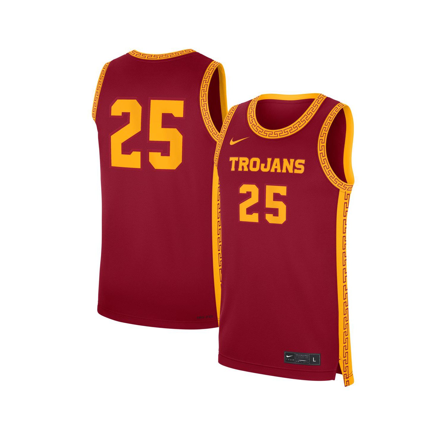 Men's 25 Cardinal USC Trojans Road Replica Basketball Jersey