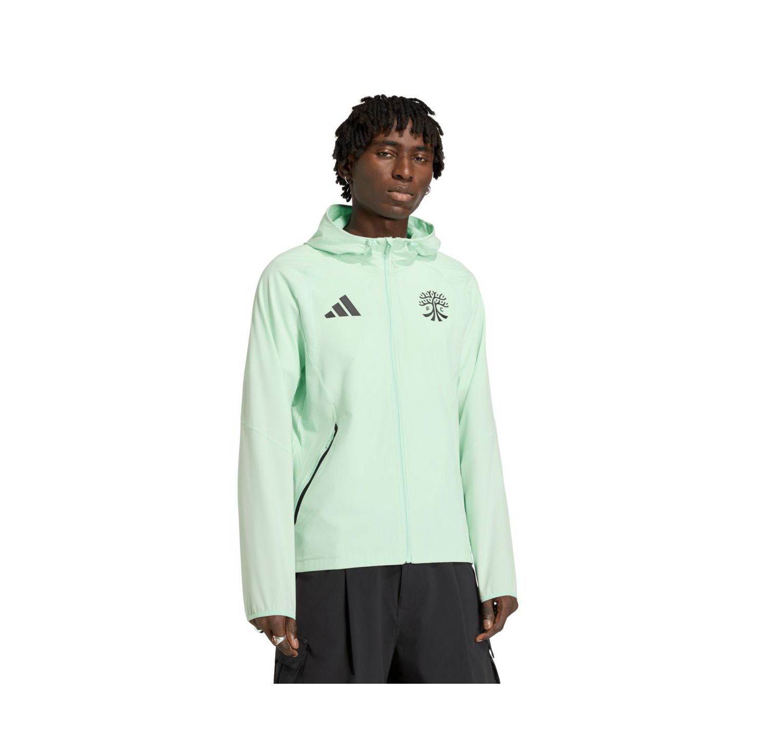 Men's Green Austin FC Tiro Travel Full-Zip Hooded Windbreaker Jacket