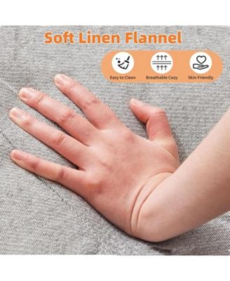 75.5" Linen Flannel Double Sofa Bed, 3-Position Recliner Mid-Century Sleeper