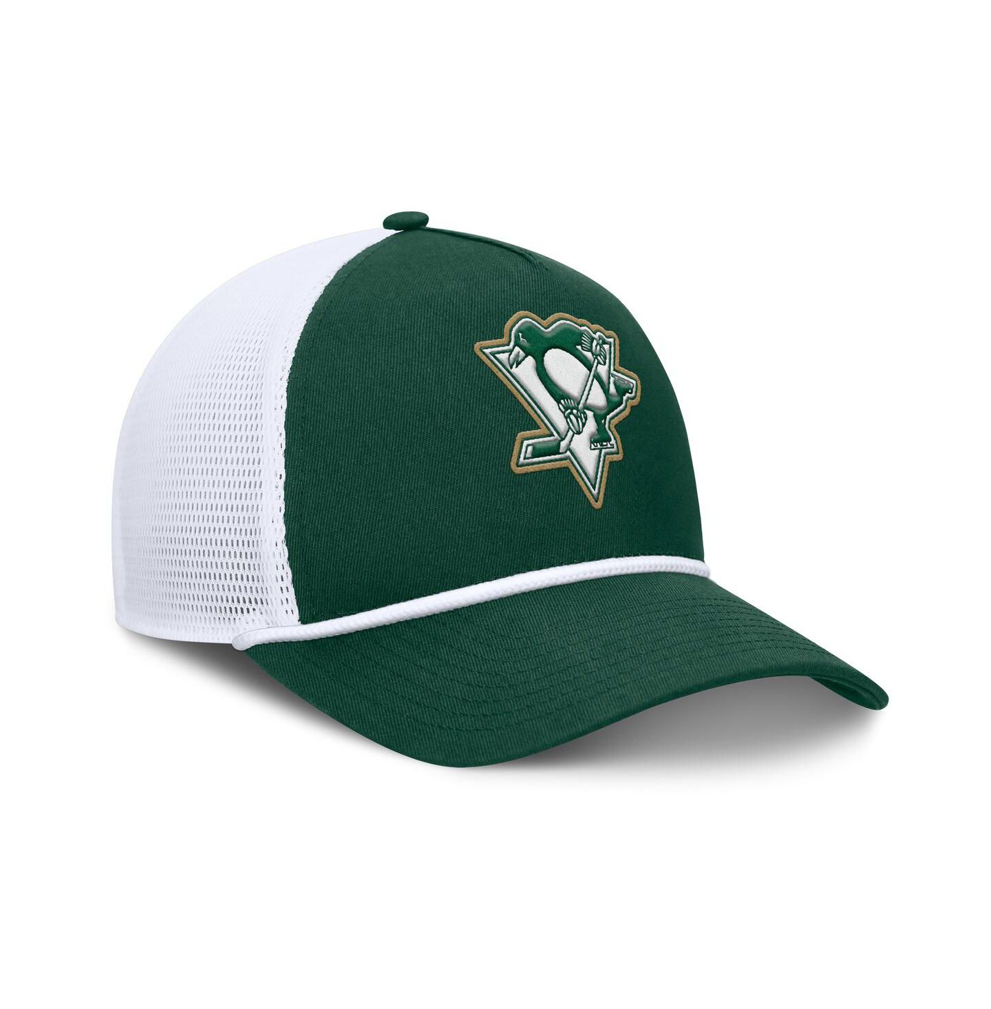 Мужская кепка Fanatics Green/White Pittsburgh Penguins Bermuda A-Frame Adjustable Hat — фото 3