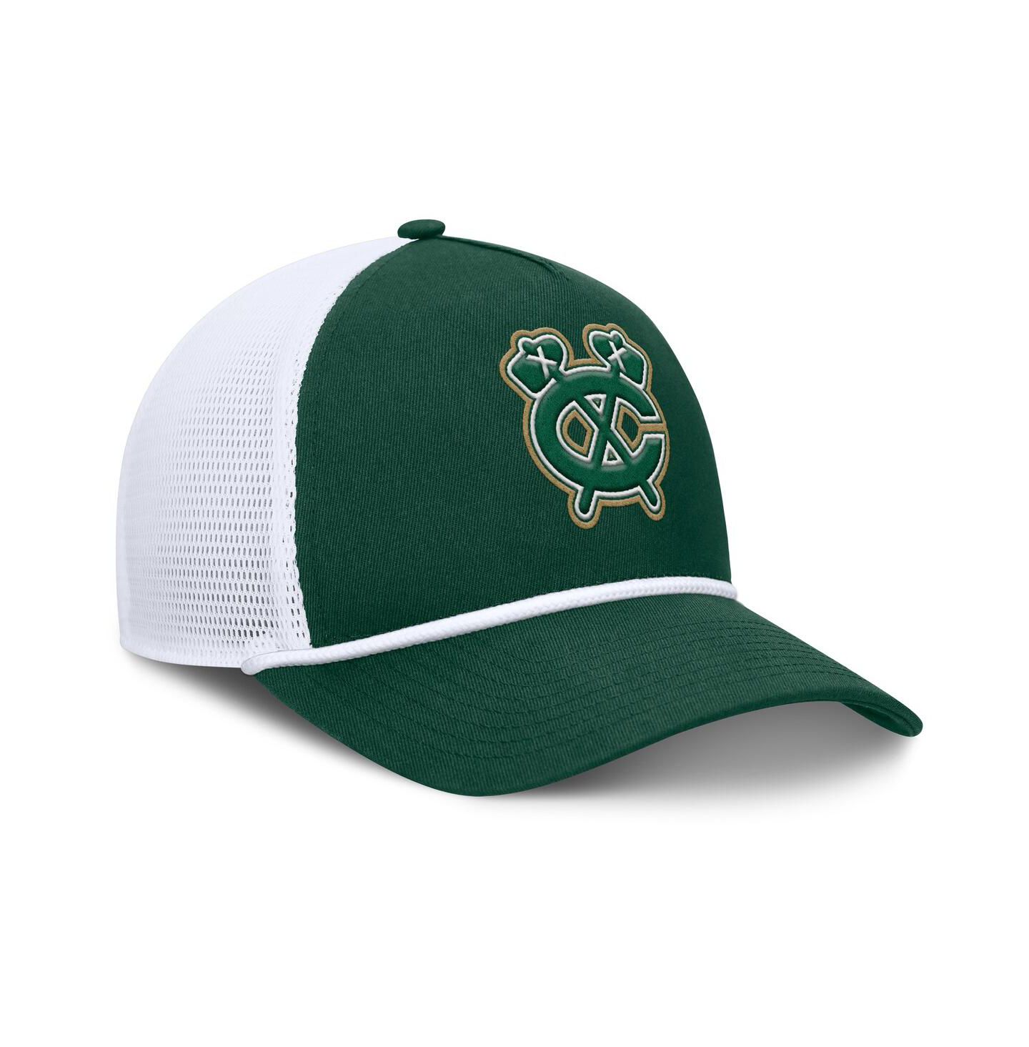 Мужская кепка Fanatics Green/White Chicago Blackhawks Bermuda A-Frame Adjustable Hat — фото 3