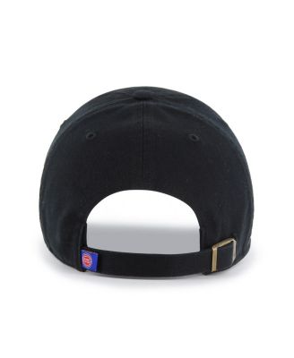 Men's Black Detroit Pistons Core Logo Clean Up Adjustable Hat