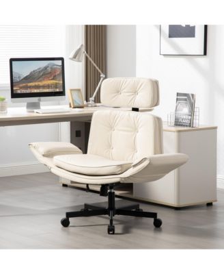 Modern Swivel Gaming Chair PU Lounge Desk Chair with Wide Seat, Swivel Office Chairs