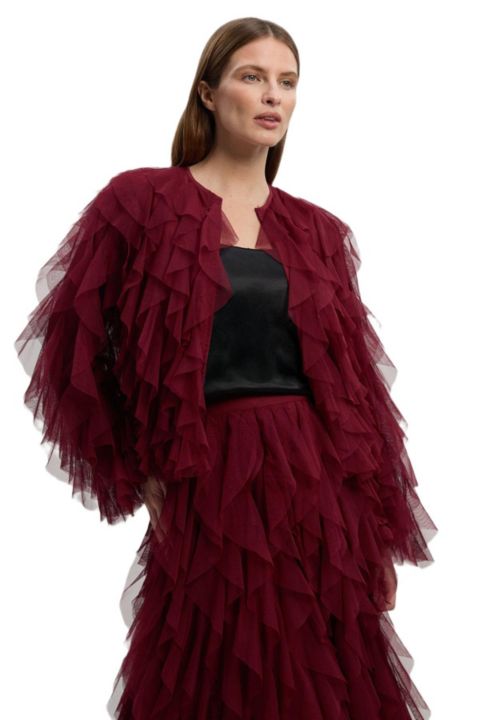 Женские куртки Karen Millen Tulle Ruffle Detail Woven Jacket