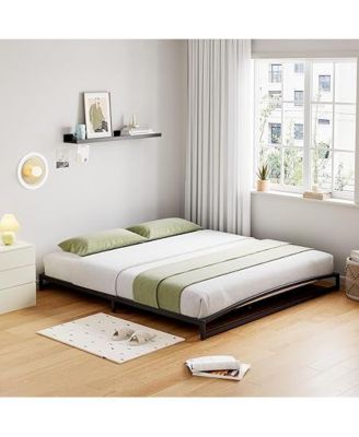 King 6 Inch Metal Platform Bed Frame - Steel Slat Support No Box Spring