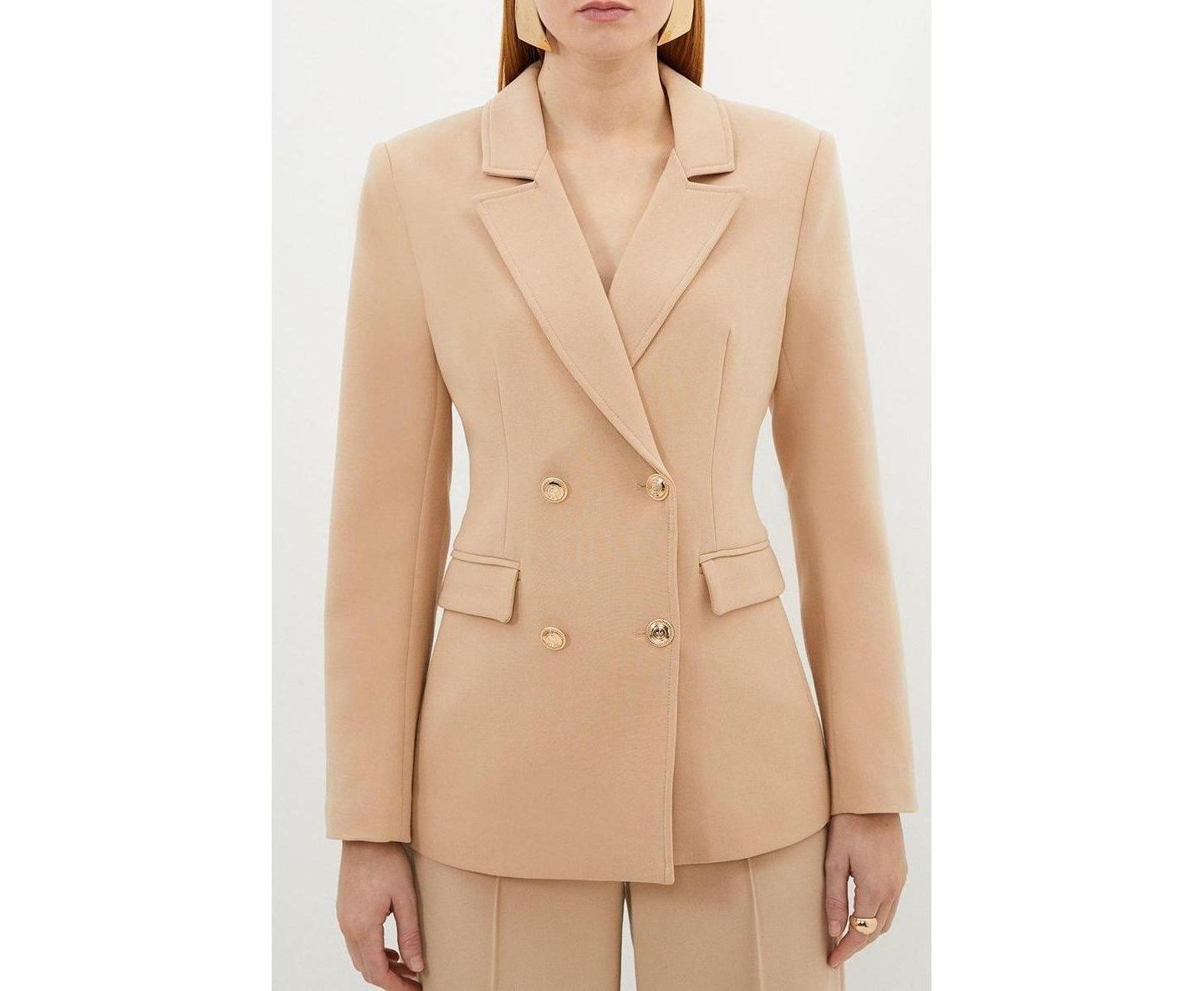 Женский пиджак Karen Millen Tailored Doubled Breasted Blazer, цвет: Верблюжий — фото 6