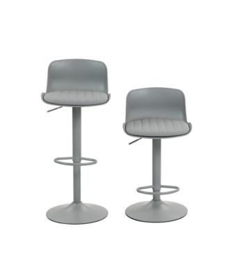 Bar Stools Set of 2 – Modern PU Leather Counter Height Barstools with Back
