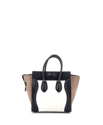 Mini Luggage Bag Canvas and Leather