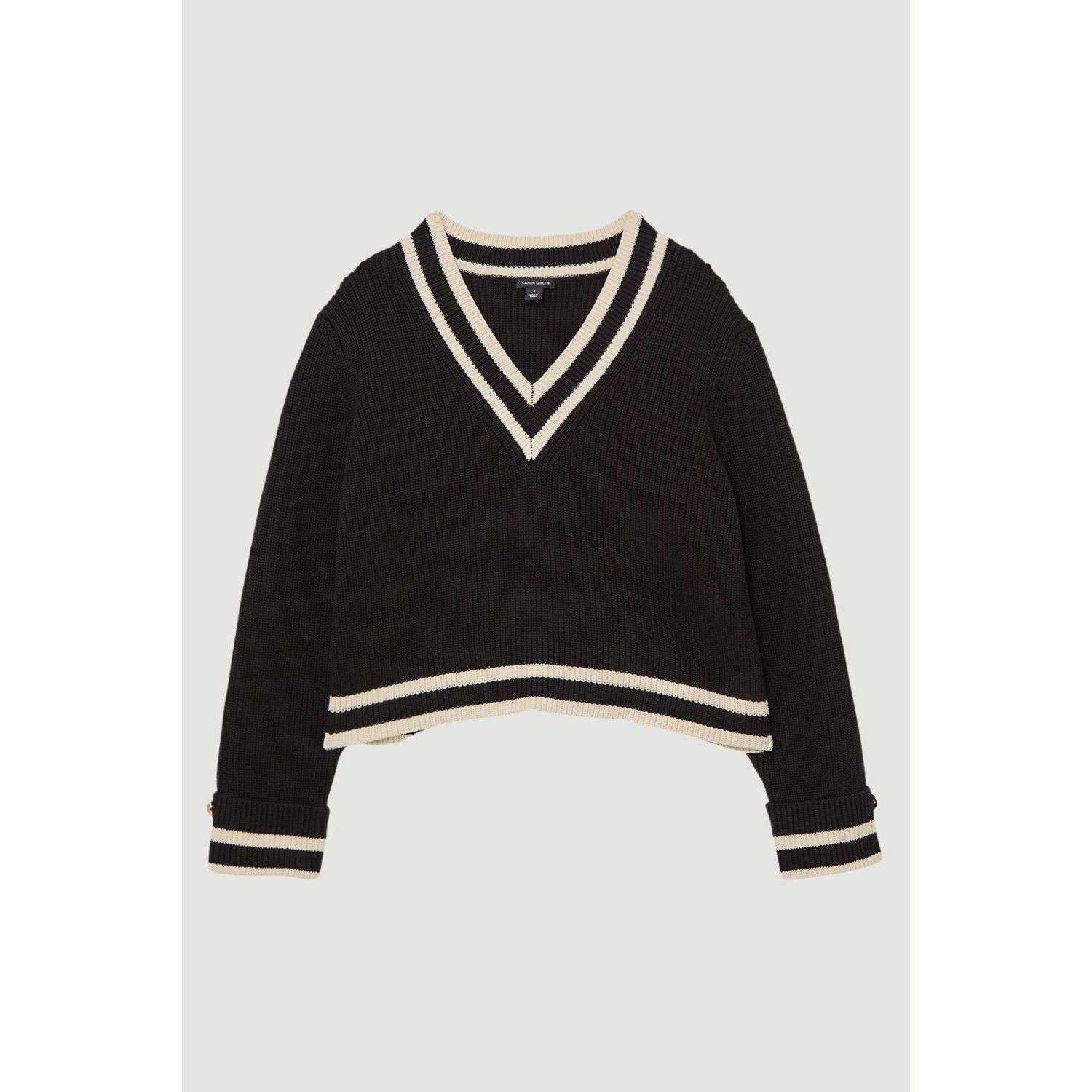 Women's Cotton V-Neck Knit Boxy Jumper
