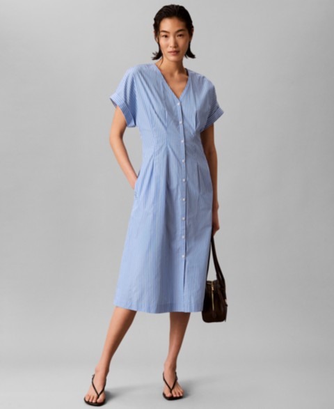 Женские платья Calvin Klein Women's Short-Sleeve V-Neck Shirt Dress