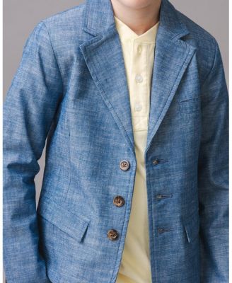 Little Boys Classic Organic Chambray Suit Jacket