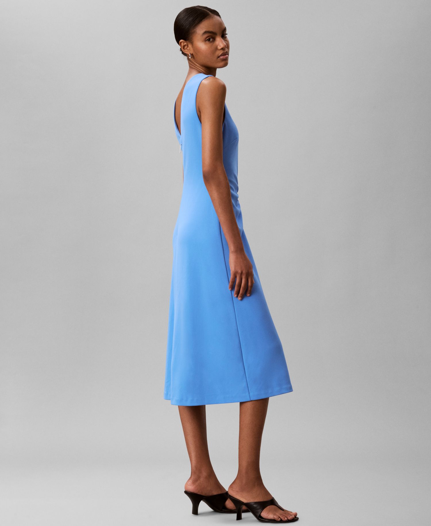 Women's Sleeveless V-Neck Fit & Flare Dress
