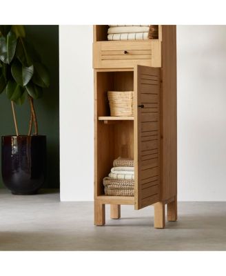 Soho 180 tall bathroom unit in oak