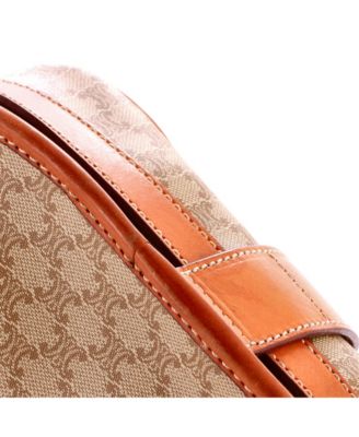 Small Vintage Saddle Flap Shoulder Bag Macadam Coated Canvas