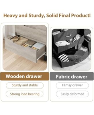 4 Dresser for Bedroom, 41.5" Tall Dresser, Freestanding Vertical Drawer Cabinet with Storage, Wooden Closet Storage Chest