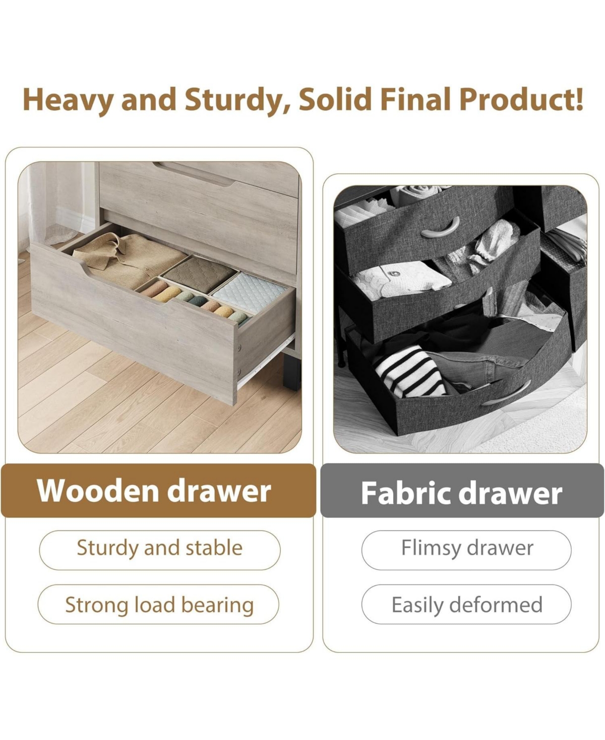 gaomon 4 Dresser for Bedroom, 41.5" Tall Dresser, Freestanding Vertical Drawer Cabinet with Storage, Wooden Closet Storage Chest