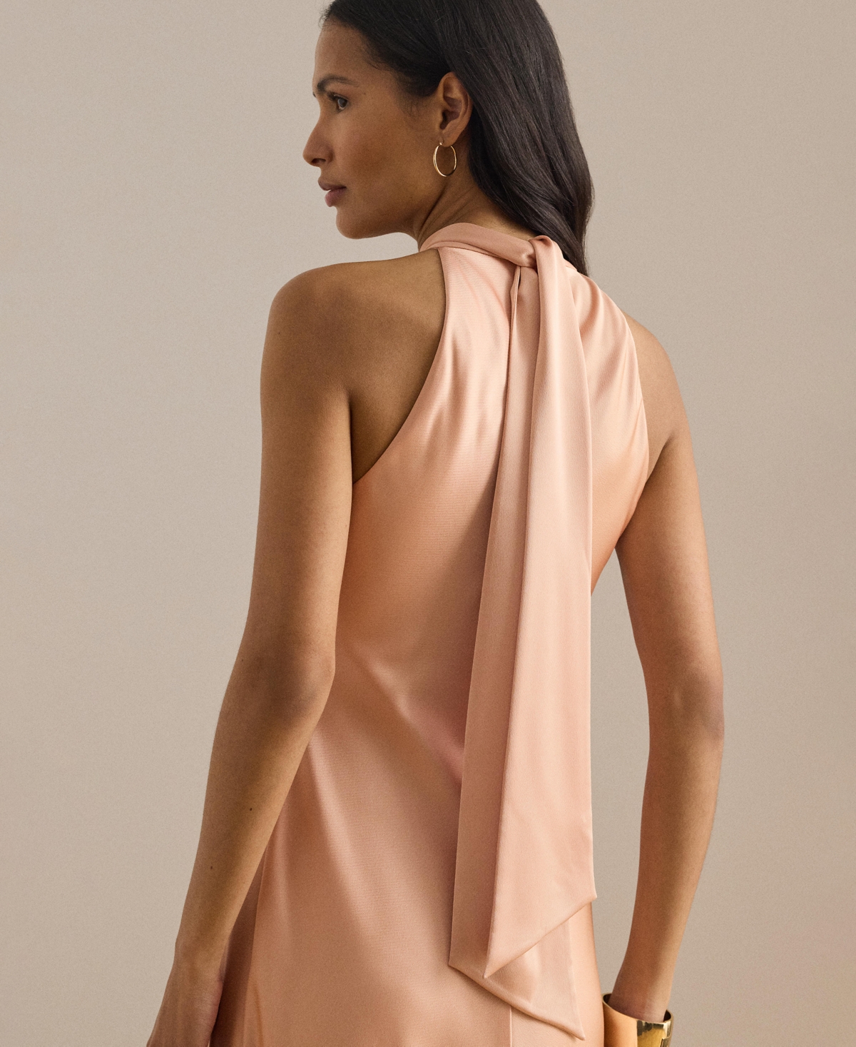 Lauren Ralph Women's Halter-Neck Midi Dress