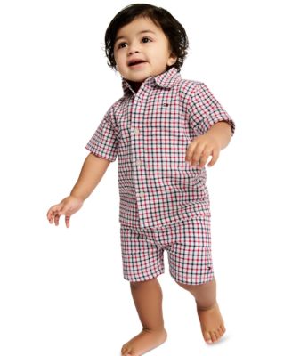 Baby Boys' Seersucker Check Cabana Shirt and Shorts, 2-Piece Set