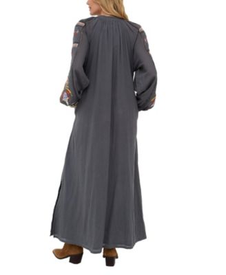 Women's Elisa Kaftan Style Embroidered Maxi Dress
