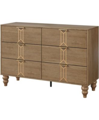 6 Drawer Modern Wooden Dresser for Bedroom, Deep Drawers, Chest for Living Room & Hallway