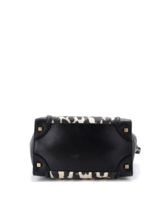 Mini Luggage Bag Printed Canvas and Leather