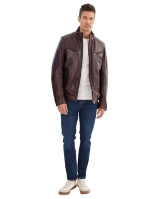 Men's GUNNAR Leather Biker Jacket