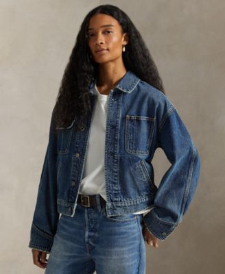 Women's Spread Collar Denim Jacket