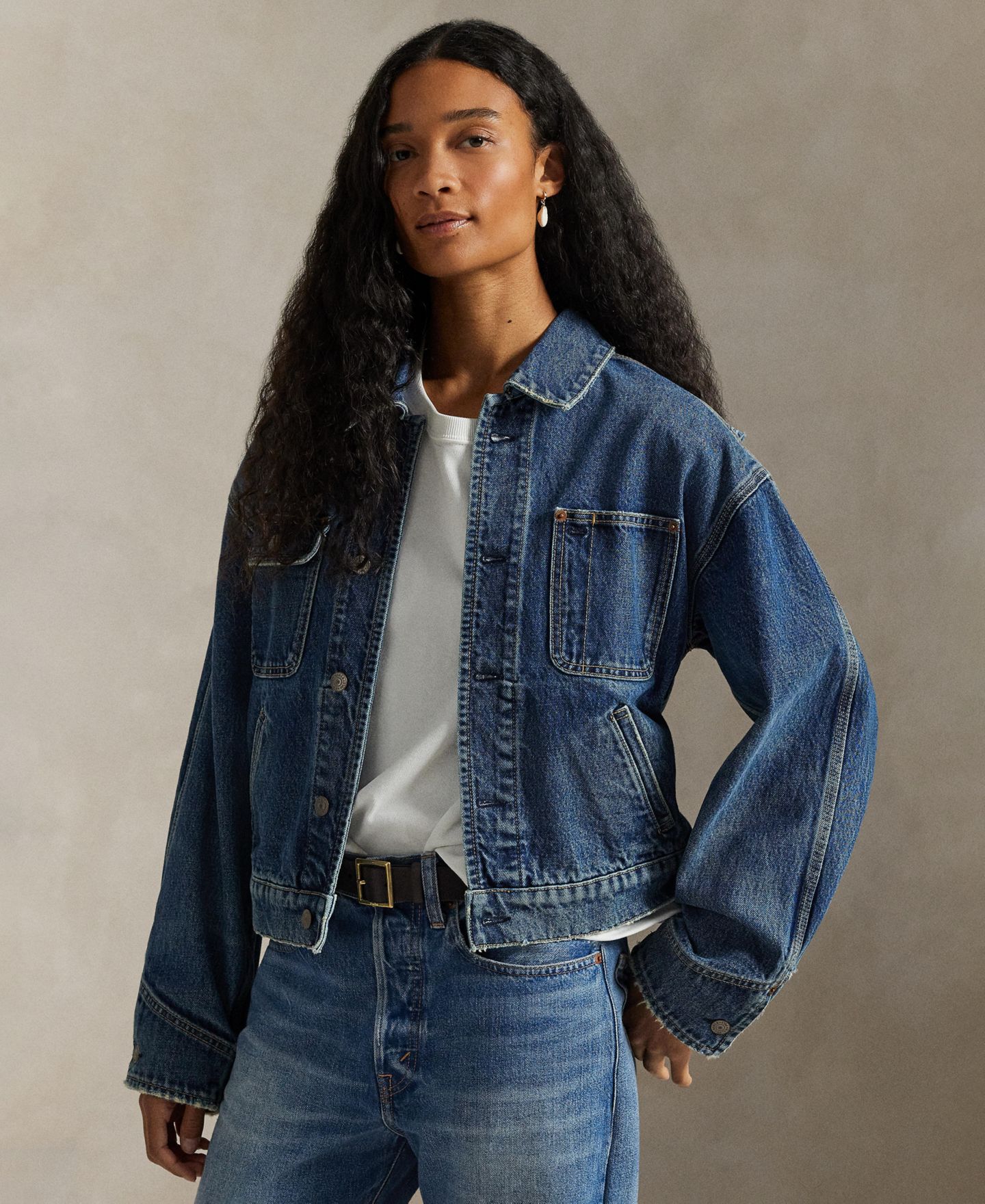 Женская куртка Polo Ralph Lauren Spread Collar Denim Jacket, цвет: Варёный — фото 6