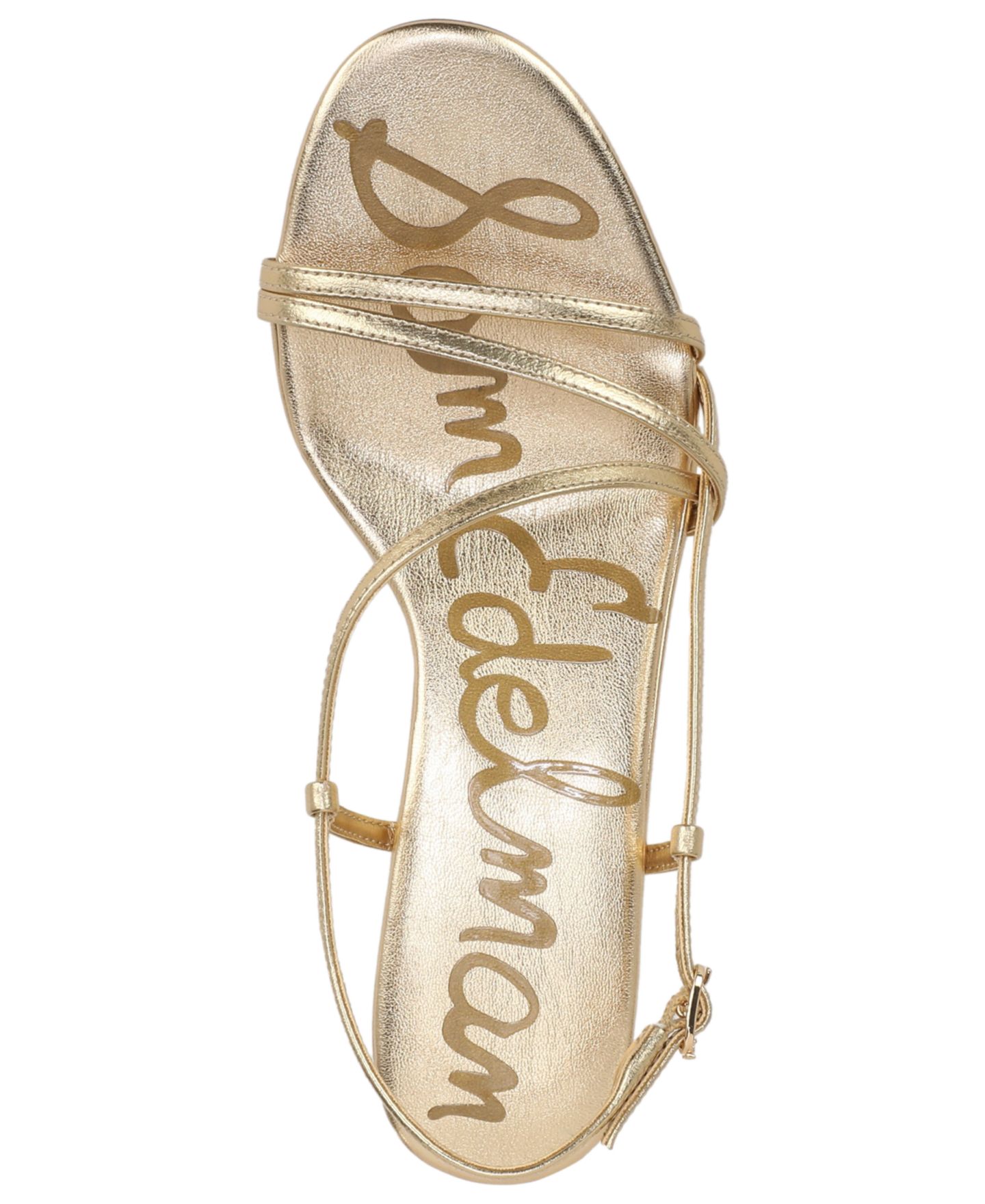 Женские сандалии Sam Edelman Cora Open Toe Dress Sandals, цвет: Янтарный золотой кожаный — фото 4