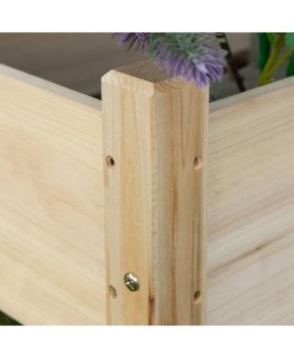 2-Tier Raised Garden Bed 34"x34"x28" Wood Planter Sd Plant Grow Box