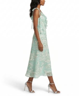 Women's V-Neck Floral Midi Dress