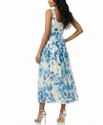 Women's Sleeveless Square Neck Midi Dress