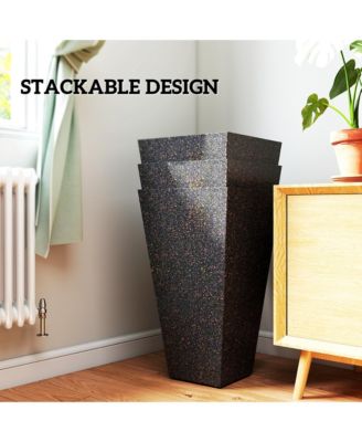 28" Tall Planters, Set of 3 Tape Outdoor Planters,