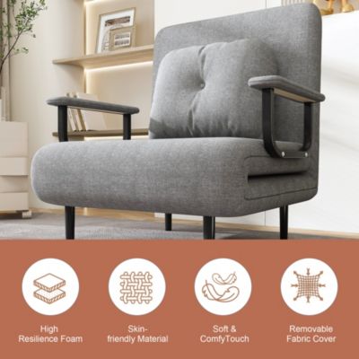 Single Person Folding 5 Position Convertible Sofa Bed Sleeper Chair