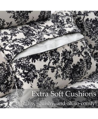 4-Piece L-Shaped Sectional Sofa with Ottoman, High Headrest Design