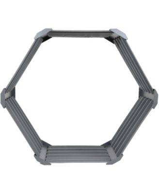 Raised Powder-Coated Steel Hexagon Planter Garden Bed Kit for Plants, Flowers, Vegetables and Herbs - 41" W x 16" Deep