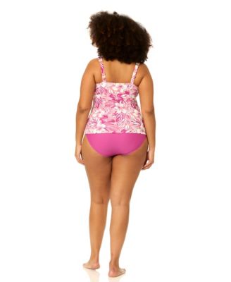 Plus Size Tanzania Adjustable-Strap Swim Tankini Top
