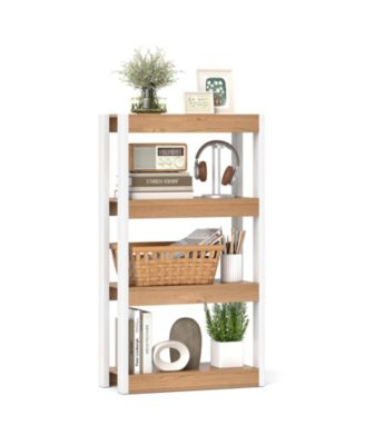 4 Tier Wood Bookshelf with Anti-Tip Kits for Home Storage