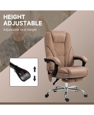 Massage Office Chair with Foot Rest Executive Chair 6 Vibration Points and Adjustable Height